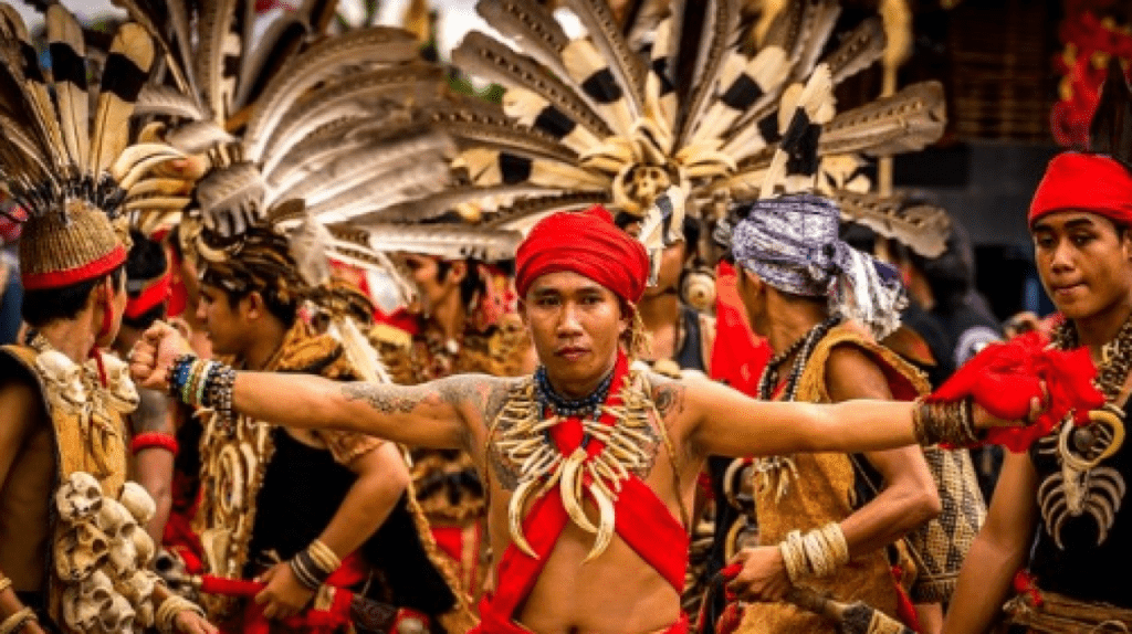 borneo dayak tribe in indonesia
